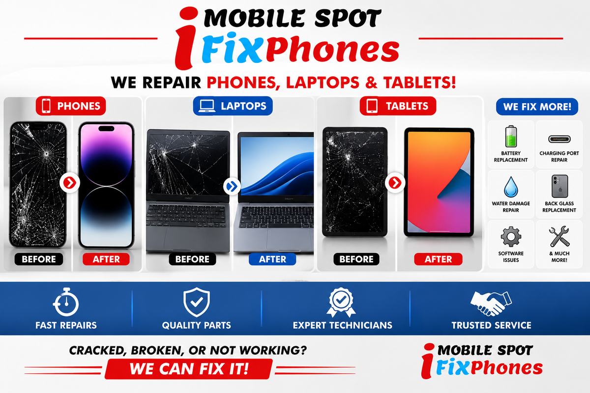 Cracked, Broken or Not Working? We Fix Phones, Laptops & Tablets