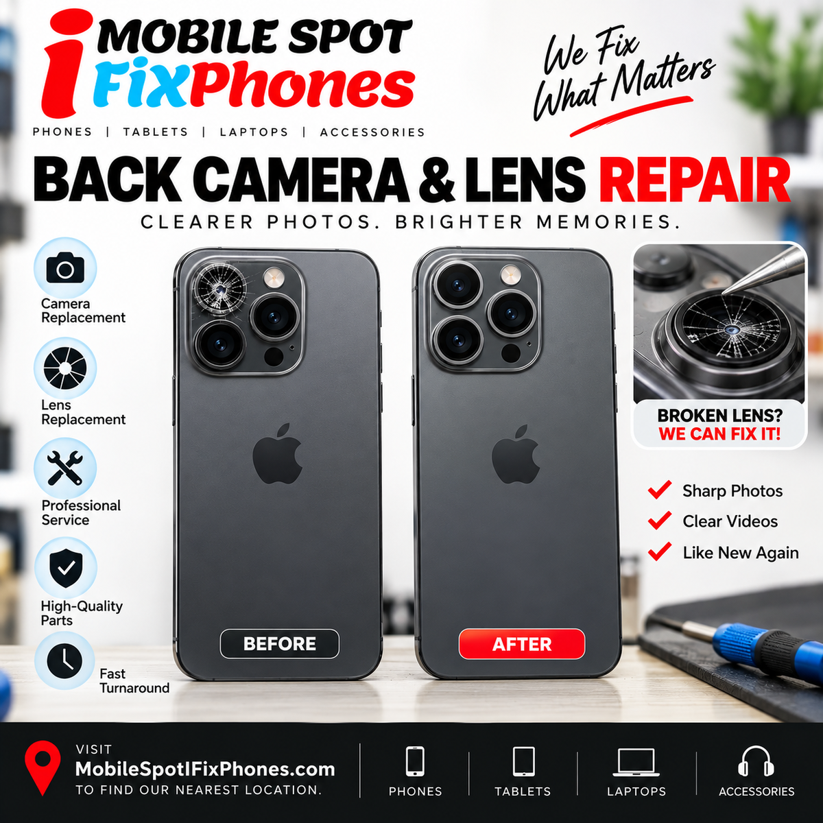 Back Camera & Camera Lens Repair: Get Clear Photos Again | Mobile Spot iFixPhones